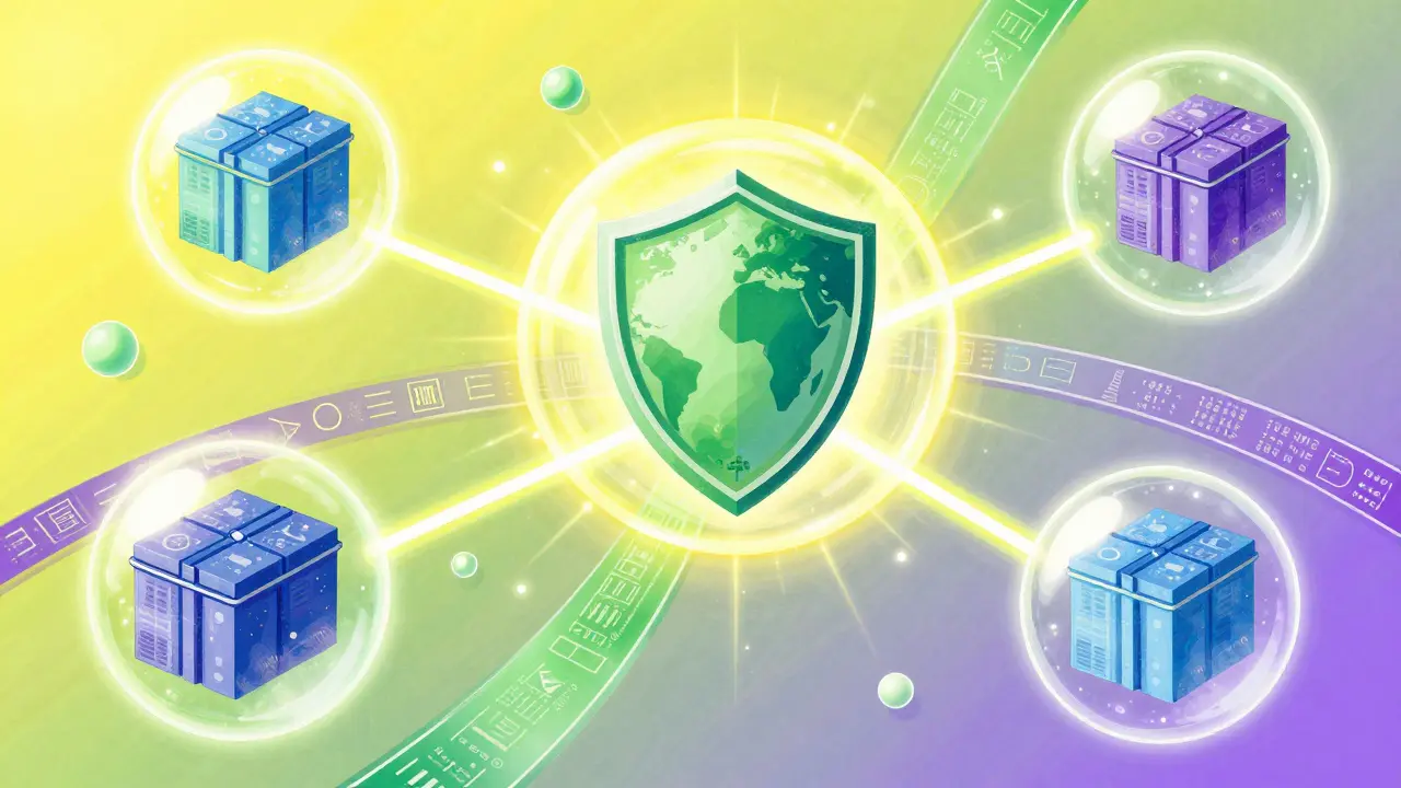 Vibrant art showing resilient medicine supply chains and solutions